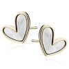 Srebrne pozłacane kolczyki pr.925 z masą perłową - serce