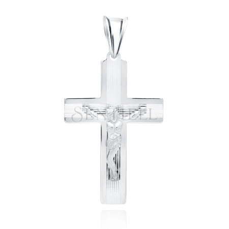 Srebrny (pr.925) krzyżyk diamentowany
