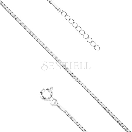 Srebrna bransoletka pr. 925 kostka wenecka, diamentowana - rodowana
