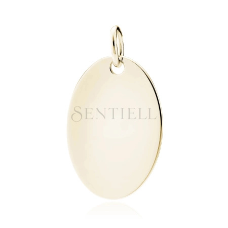 Srebrna owalna pozłacana zawieszka pr.925