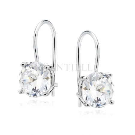 Srebrne kolczyki pr.925 Cyrkonia okrągła średnica 8mm