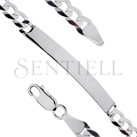 Bransoletka - pancerka płaska z blaszką pr. 925 Ø 140 do grawerowania