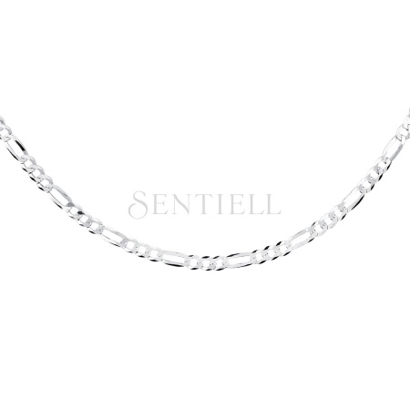 Łańcuszek diamentowany figaro płaskie pr. 925 Ø 100 rodowany