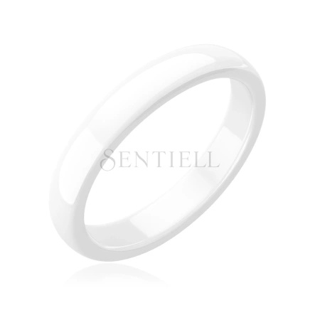 Bialy pierścionek ceramiczny 3mm