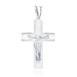 Srebrny (pr.925) krzyżyk diamentowany