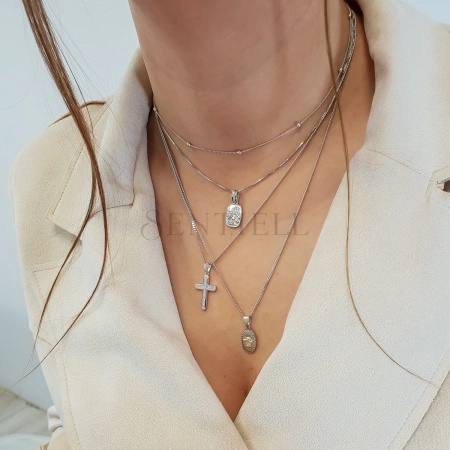 Srebrny medalik pozłacana Matka Boska Częstochowska