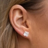 Srebrne, pozłacane kolczyki pr.925 cyrkonia biała 8 x 8mm kwadratowe