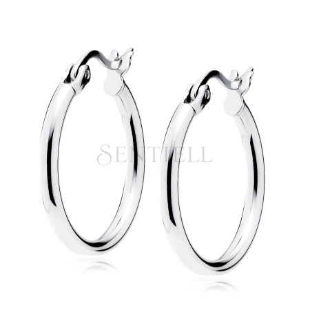 Srebrne kolczyki kółka - wysoki połysk