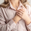 Srebrna bransoletka pr.925 - jednorożec z różnymi kolorami cyrkonii i szafirowym okiem