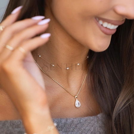 Srebrny pozłacany choker pr.925 z perłą