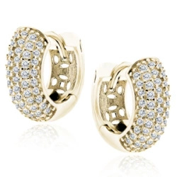 Srebrne pozłacane kolczyki pr.925 kółka z białymi cyrkoniami