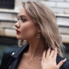 Srebrne pozłacane kolczyki pr.925 koła z białymi cyrkoniami