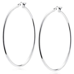 Srebrne kolczyki kółka - wysoki połysk