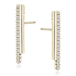 Srebrne pozłacane kolczyki pr. 925 z białymi cyrkoniami