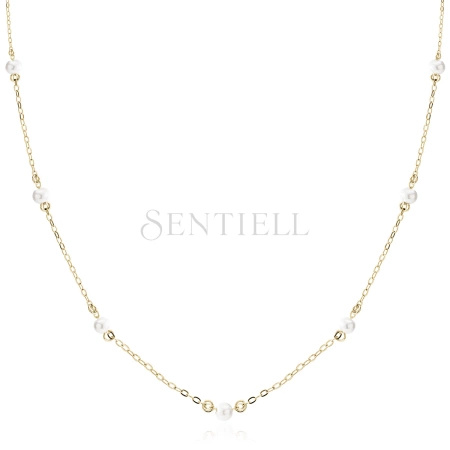 Srebrny pozłacany choker pr.925 z perłą