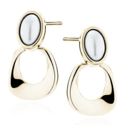 Srebrne pozłacane kolczyki pr. 925 z perłą