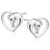 Srebrne kolczyki pr. 925 serce - koń z czarnym okiem