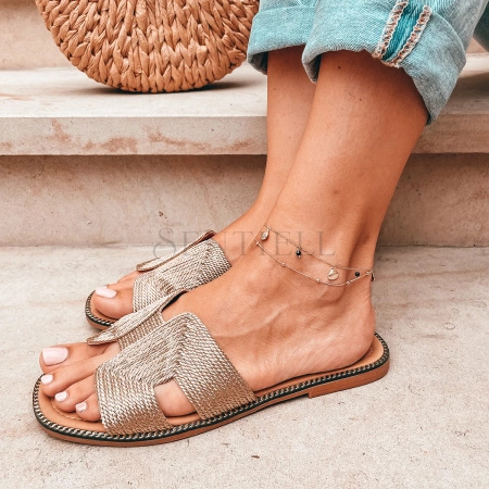 Srebrna pozłacana bransoletka na nogę pr.925