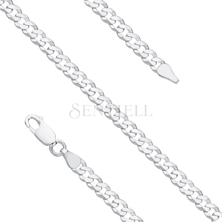 Bransoletka - pancerka diamentowana płaska rodowana pr. 925 Ø 120