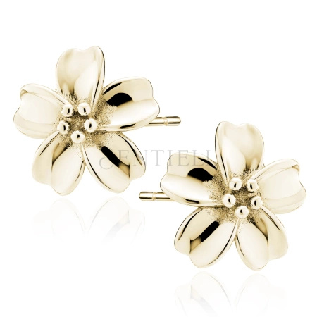Srebrne pozłacane kolczyki pr.925 kwiatki
