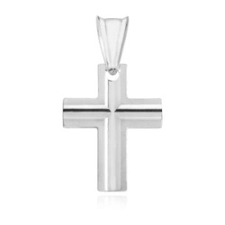 Srebrny (pr.925) krzyżyk diamentowany