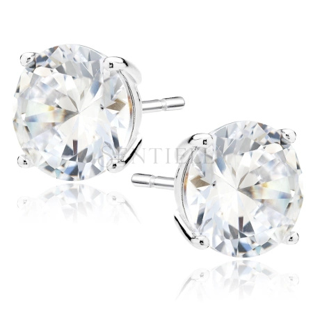 Srebrne kolczyki pr.925 Cyrkonia okrągła średnica 10mm