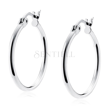 Srebrne kolczyki kółka - wysoki połysk