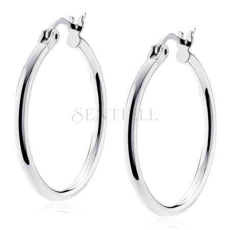 Srebrne kolczyki kółka - wysoki połysk