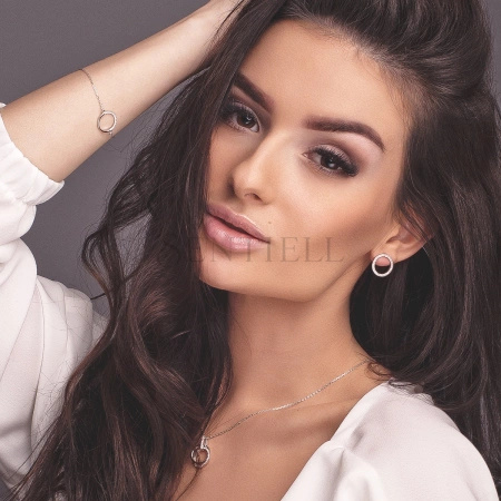 Srebrne pr. 925 kolczyki okręgi z cyrkoniami