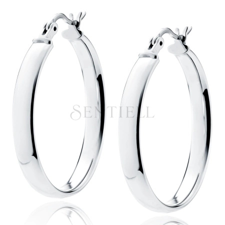 Srebrne kolczyki kółka - wysoki połysk