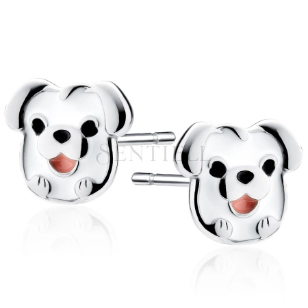 Srebrne kolczyki pr.925 emaliowane - pieski