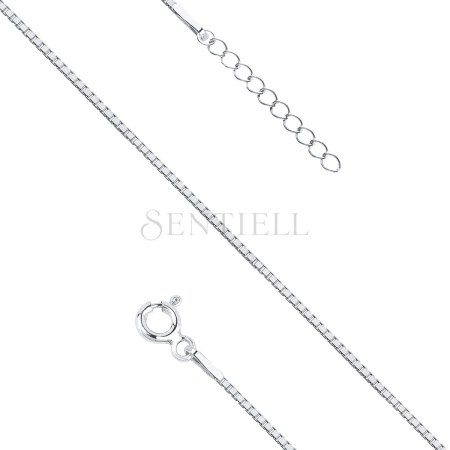 Srebrna bransoletka pr. 925 kostka wenecka, diamentowana - rodowana