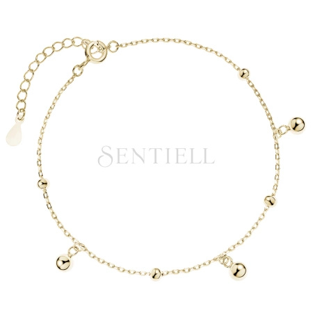 Srebrna pozłacana bransoletka pr.925 z kulkami