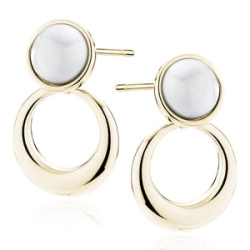 Srebrne pozłacane kolczyki pr. 925 z perłą