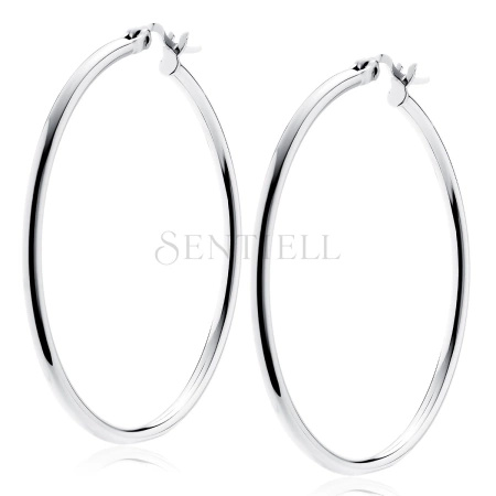 Srebrne kolczyki kółka - wysoki połysk