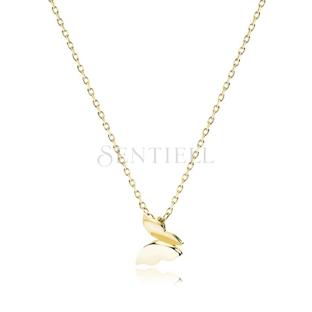 Srebrny naszyjnik pr.925 pozłacany choker z motylkiem