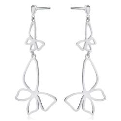 Srebrne kolczyki wiszące pr.925 - motyle