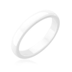 Bialy pierścionek ceramiczny 3mm