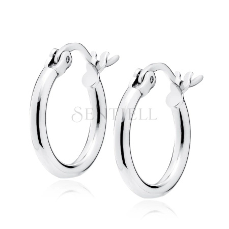 Srebrne kolczyki kółka - wysoki połysk