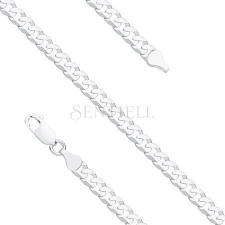 Bransoletka - pancerka diamentowana płaska rodowana pr. 925 Ø 140