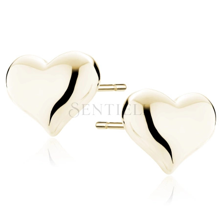 Srebrne pozłacane kolczyki pr.925 w kształcie serca